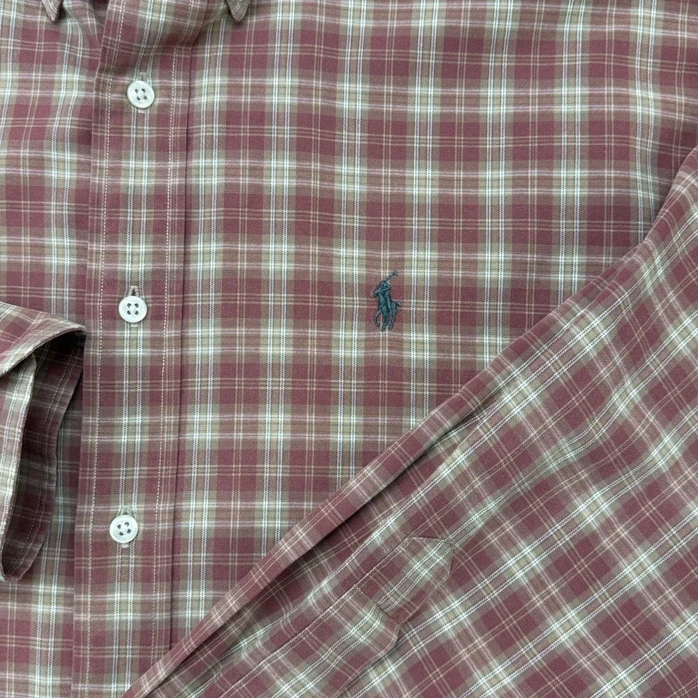 VTG Polo Ralph Lauren Button Down Shirt Men XL Plaid Blake Long Sleeve Cotton